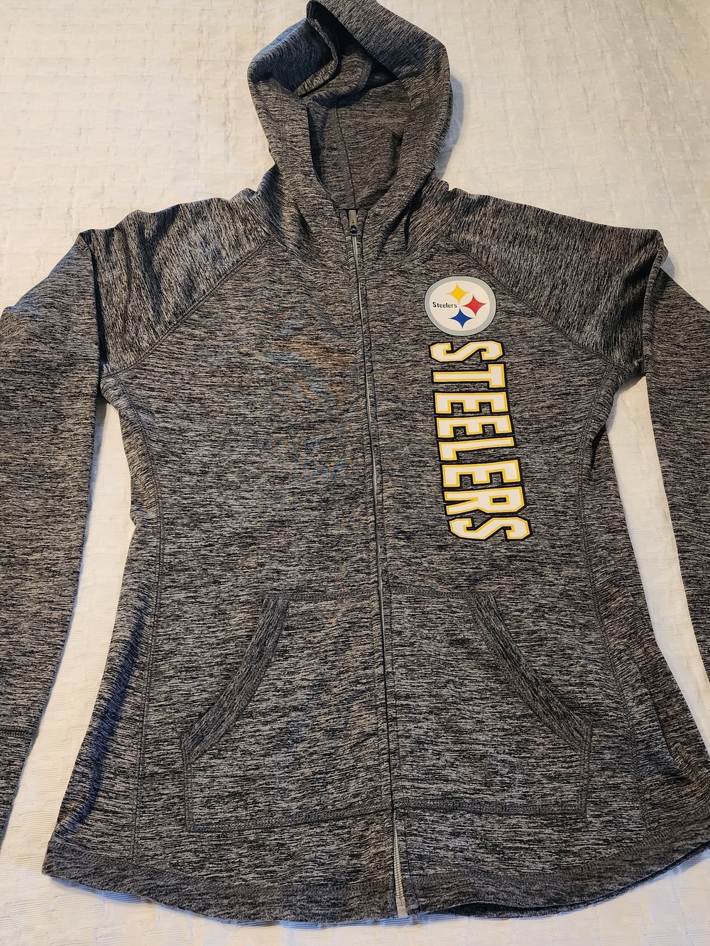 NFL Pittsburgh Steelers Gray Full-Zip Hoodie Jacket
